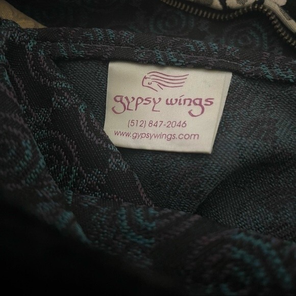 GYPSY WINGS Tote Bag Travel Black Velvety Soft Fabric Leopard Picture Handmade - Picture 5 of 7